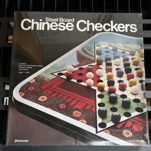 Vintage 1985 PRESSMAN Steel Board Chinese Checkers #3053 - New, Factory-sealed